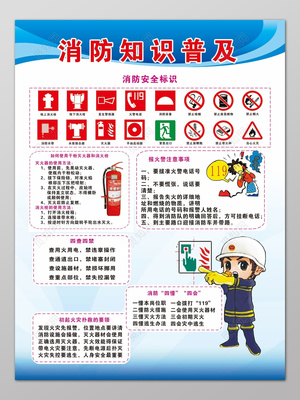 藍(lán)色邊框背景119消防安全消防知識(shí)普及海報(bào)設(shè)計(jì)